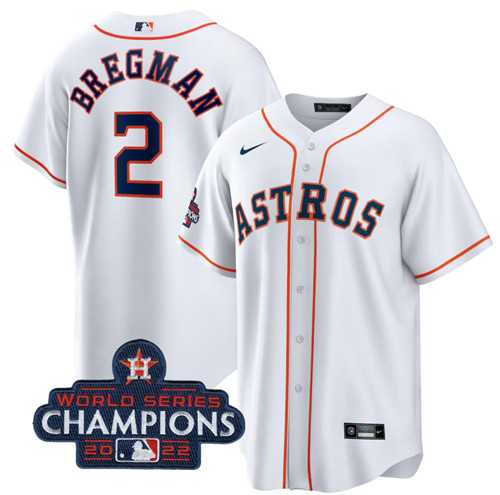 Men's Houston Astros #2 Alex Bregman White 2022 World Series Champions Home Stitched Baseball Jersey,We sell and wholesale Men's Houston Astros #2 Alex Bregman White 2022 World Series Champions Home Stitched Baseball Jersey on line form chian!